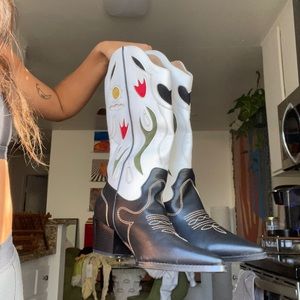 Princess Polly Multi Colored Cowgirl Boots